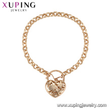 71862 Xuping simple style fancy love heart shaped bracelet gold jewelry